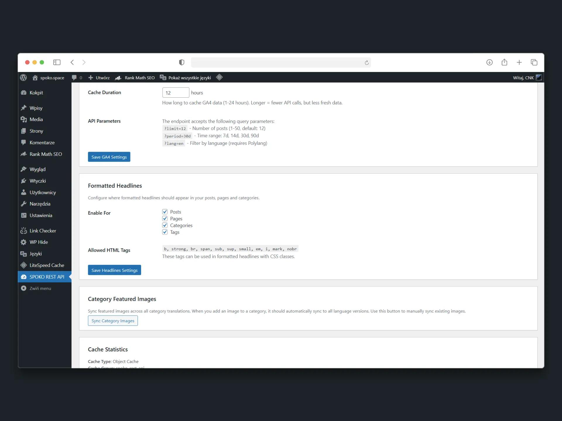 Open-source WordPress plugin extending REST API for headless CMS. Adds GA4, Polylang hreflang data, relative URLs and headless mode with 301 redirects.