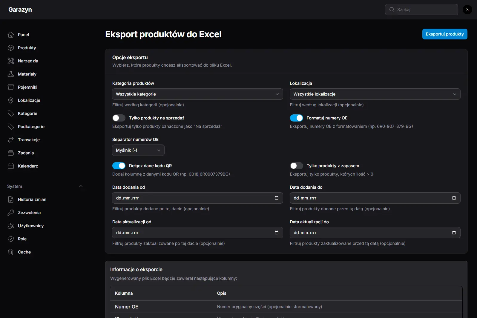 A private warehouse management system for organizing garage and workshop inventory, featuring QR code scanning, location tracking, and e-commerce integration via REST API.