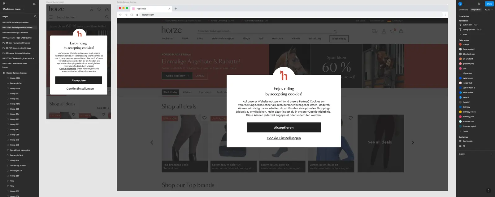 Horze.de - projekt Figma