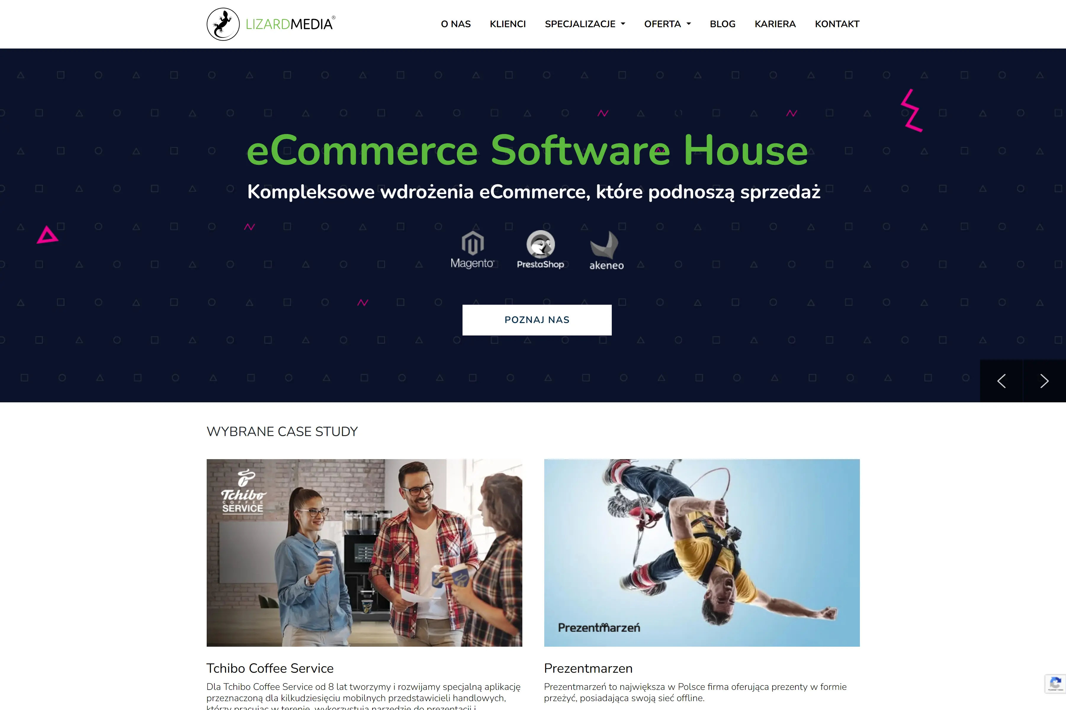 LizardMedia UX & Software House website - custom WordPress development and design implementation.