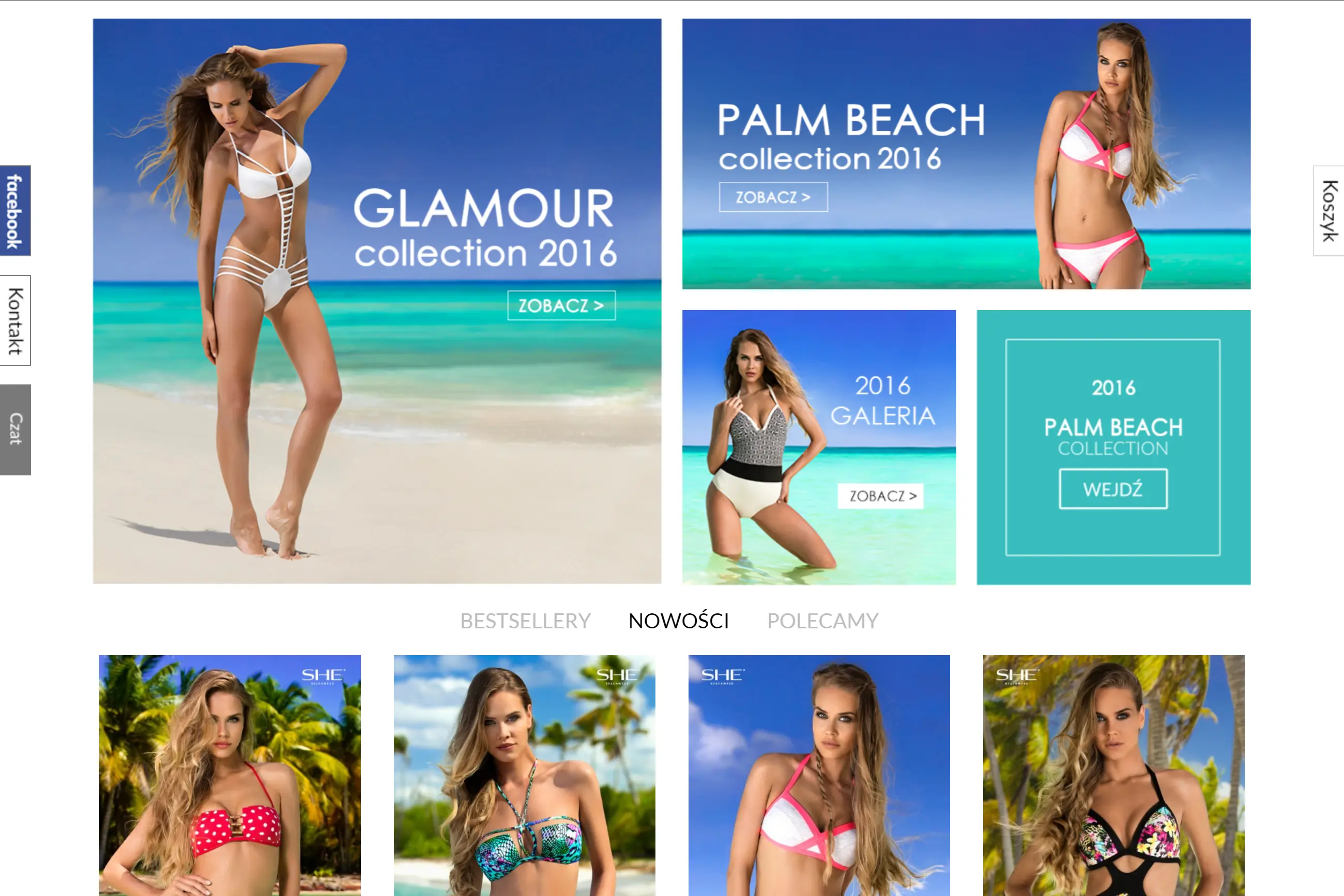 Front-end dla sklepu internetowego SHE swimwear wykonany zgodnie z projektem graficznym, zarządzanie PBN na potrzeby efektywnego pozycjonowania strony klienta.