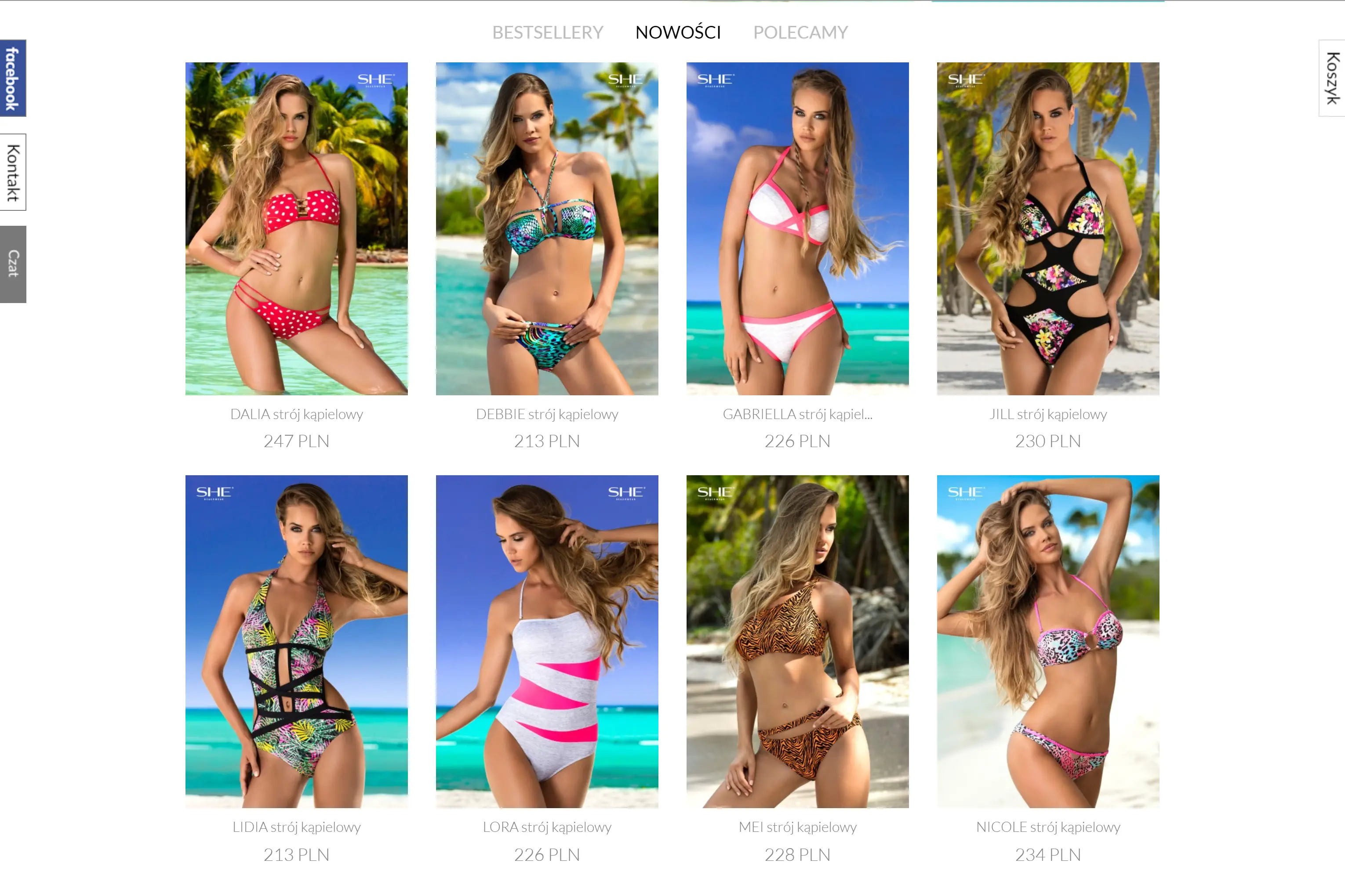Front-end for SHE swimwear online store, built from a graphic design. Includes PBN management for effective client website positioning.