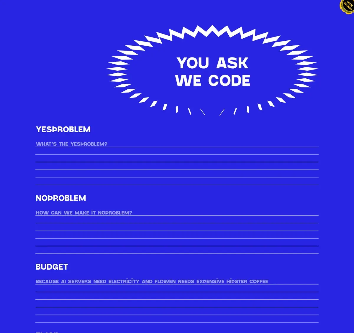 Problem Studio — royal blue z gwiazdkowym logotypem i celowo surową typografią
