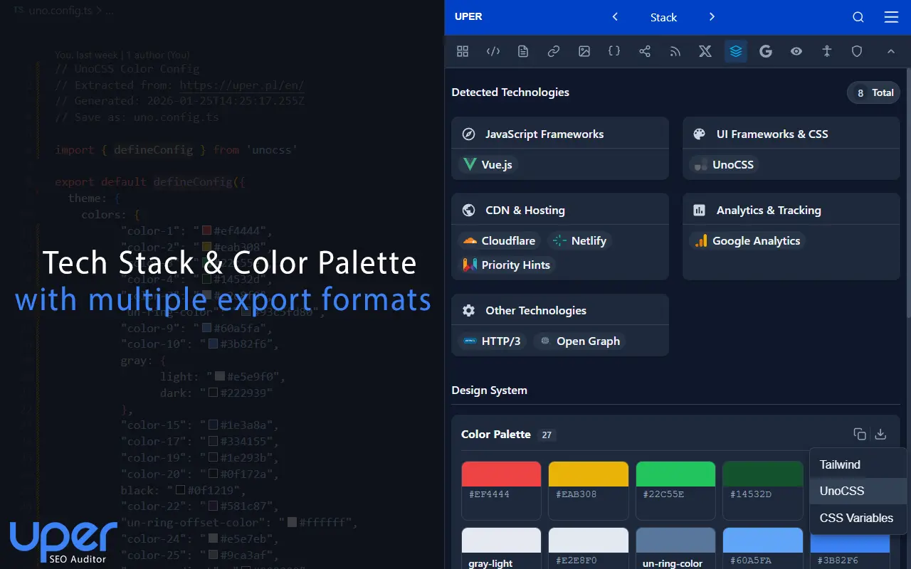 Automatic Design System and Tech Stack extraction