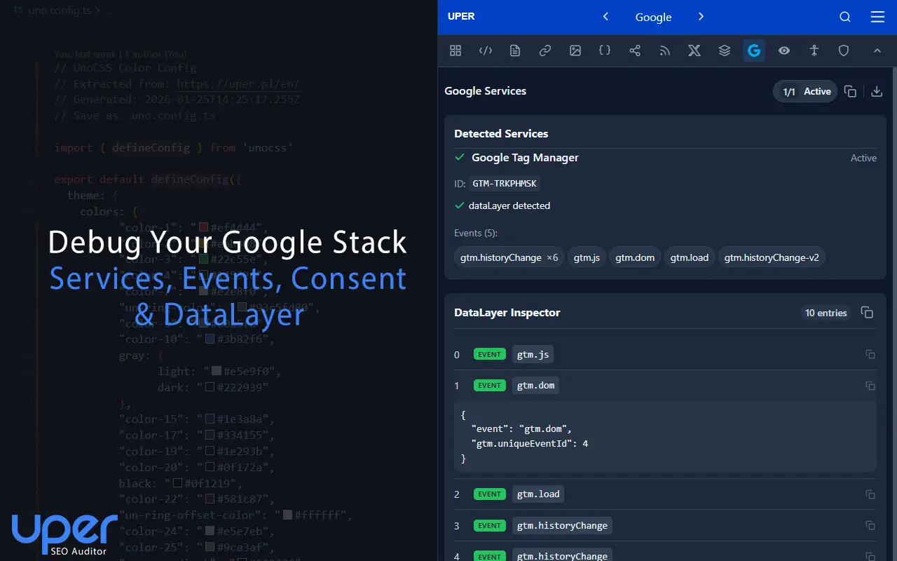 Google Services debugging and DataLayer Inspector