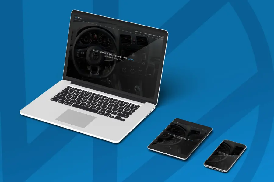 VWTECH: Strona z panelem admina i packshoty