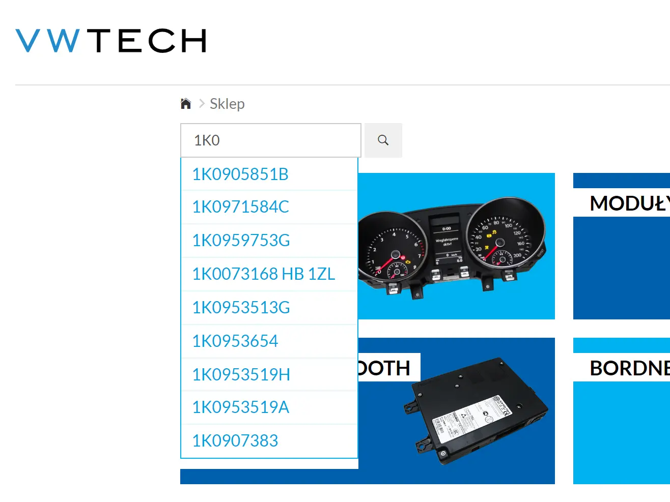 VWtech - wyszukiwarka produktów