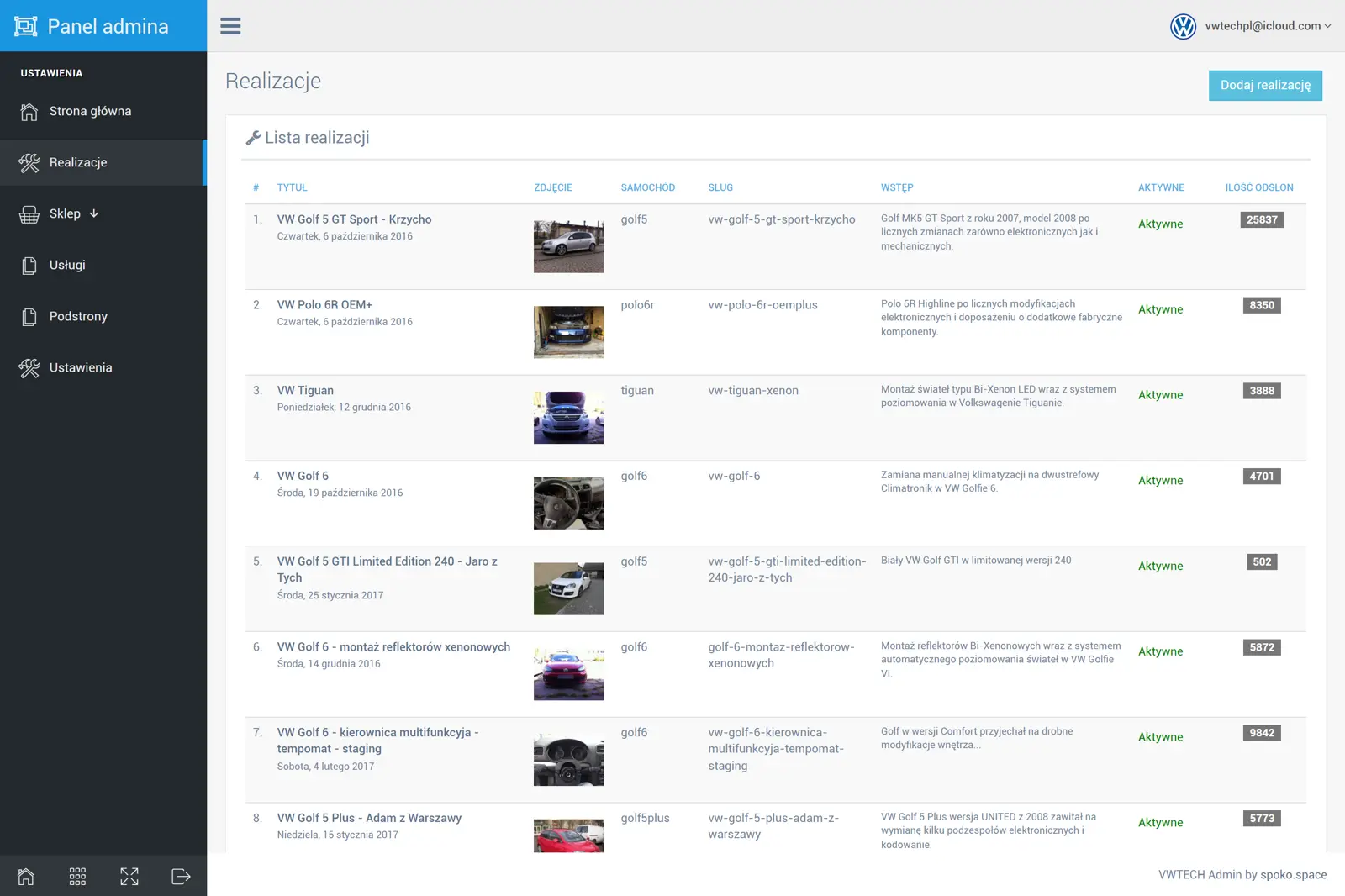 VWtech - publikowanie wpisów