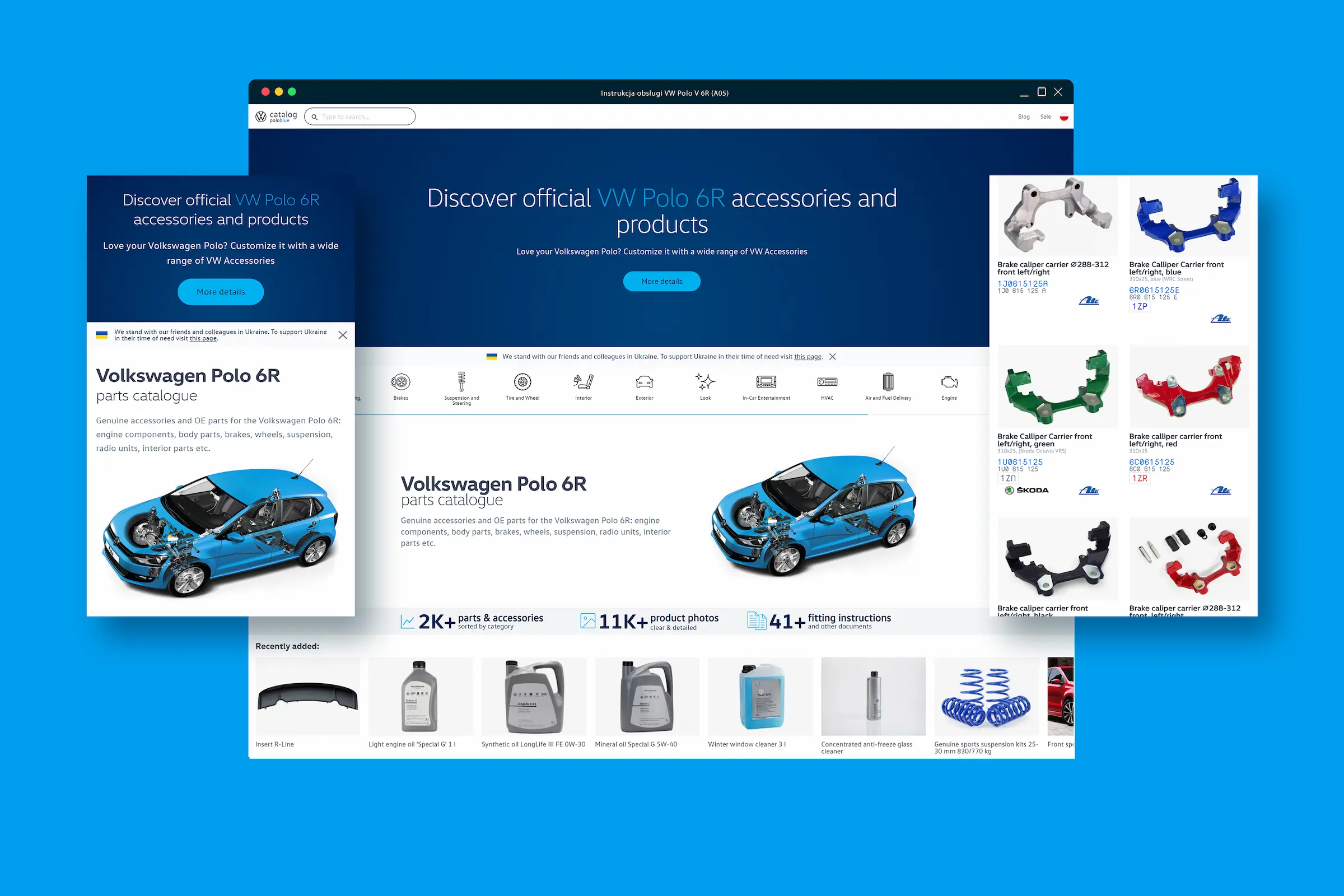 Comprehensive catalog for Volkswagen Polo 6R parts and accessories, featuring optimized product displays, efficient navigation, and the ability to function as a Progressive Web App.