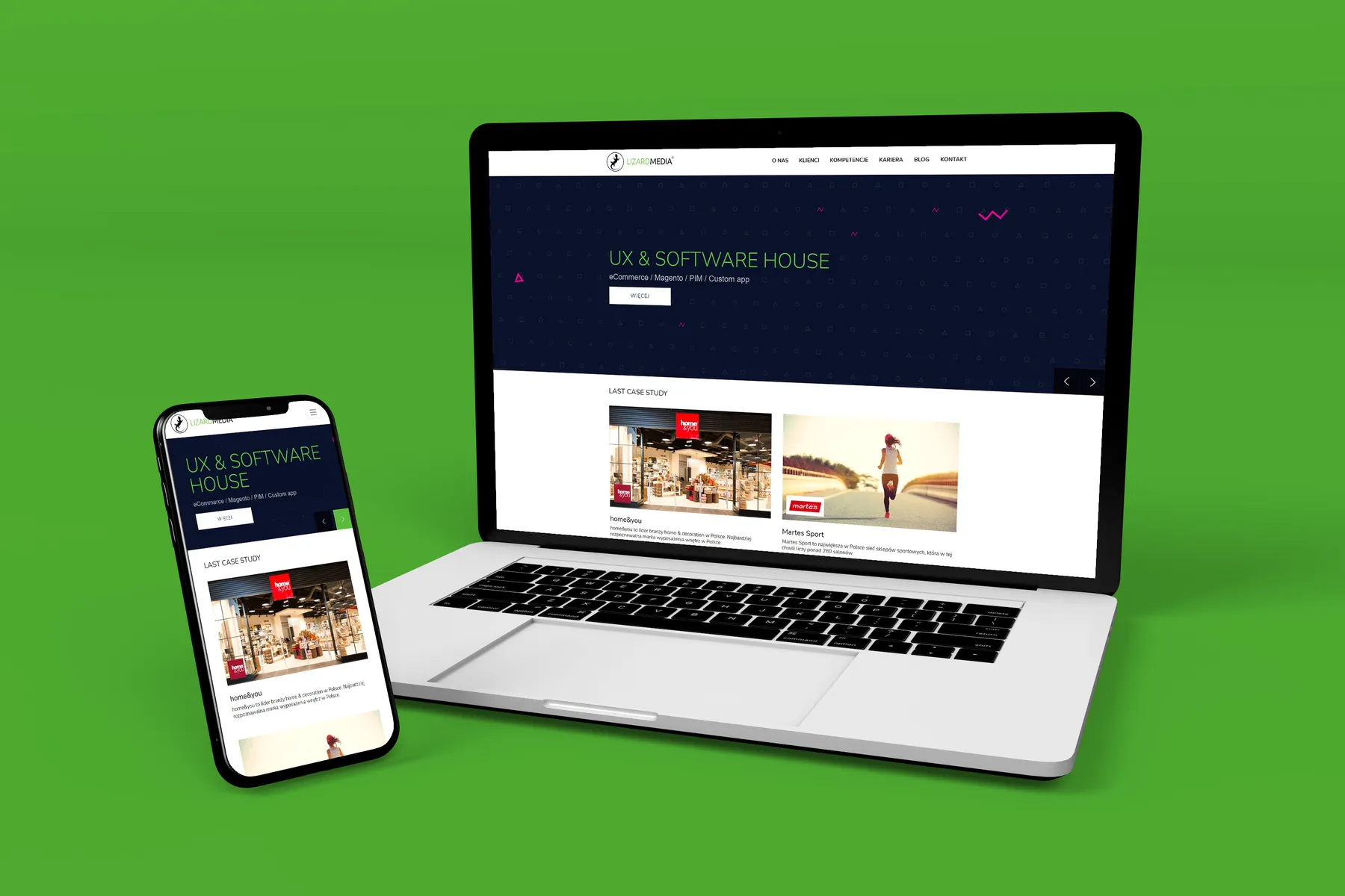LizardMedia UX & Software House website - custom WordPress development and design implementation.
